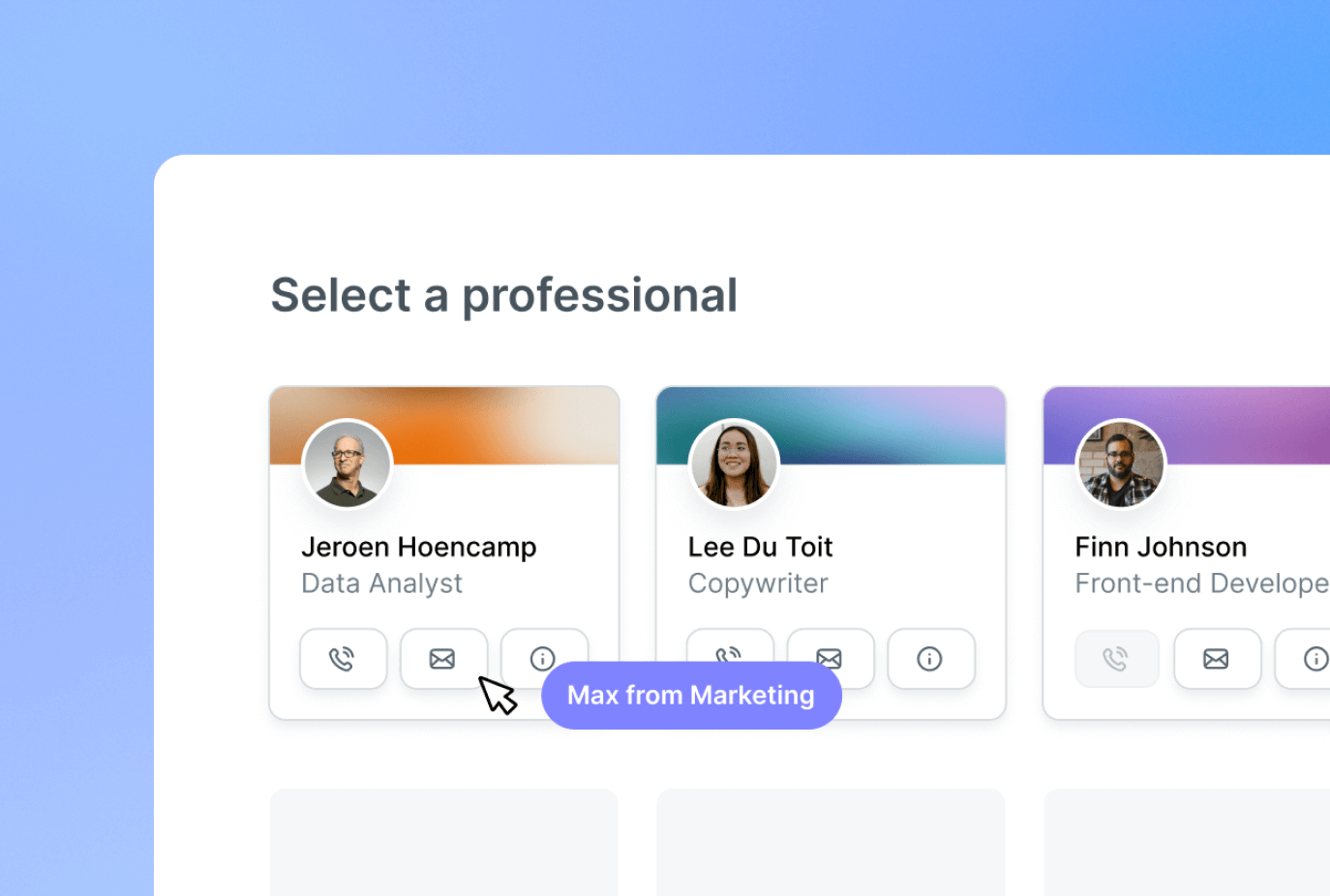Select a professional